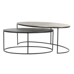  Salontafel Bicaba hout rond Ø70 cm zwart van het woonmerk Light & Living
