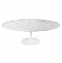 Tulp tafel onderstel voor ovaal blad | zwart mat