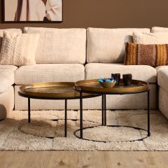 Julie salontafel set van 2 - bruin