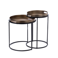 Laure bijzettafel set van 2 - bruin