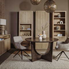 Fermo eettafel - ø130 cm - olijfbruin