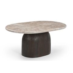 Bijzettafel Noel 90 cm - donkerbruin/marmer