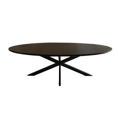 Jesper ovale eettafel - 240 cm - hout - zwart - Outlet A