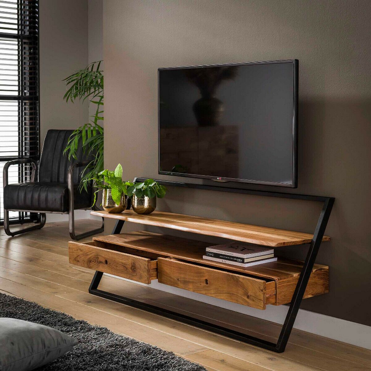 drempel Verwant Fantasie Leona tv-meubel acaciahout 2L 140 cm van het woonmerk Fraaai