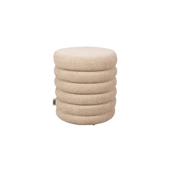 Fern poef bouclé ø37 cm