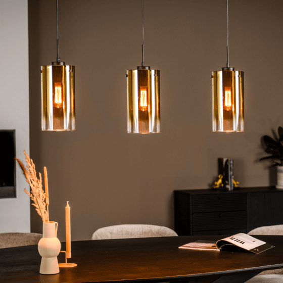 Jalama hanglamp glas goud 3L 100 cm van het woonmerk Vurna