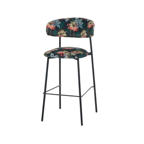 Ferry barkruk velvet - flamingo print