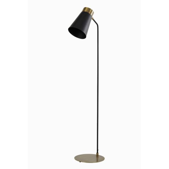 Braja vloerlamp - mat zwart/antiek brons