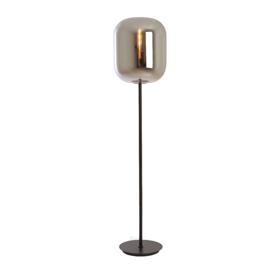 Julia vloerlamp - glas smoke zwart