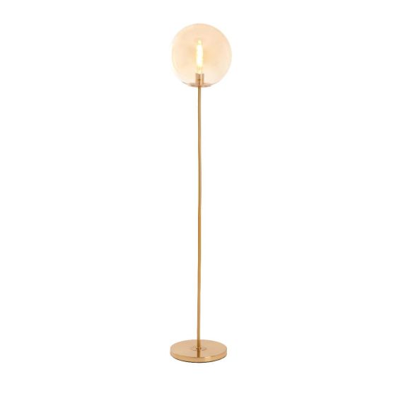 Medina vloerlamp Ø30x160 cm - glas amber+goud - OUTLET B