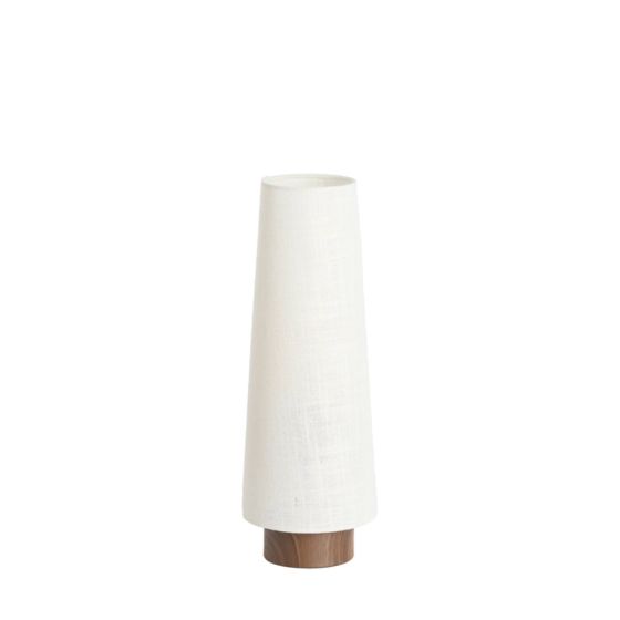 Howie tafellamp Ø15x42 cm hout print - donkerbruin+crème