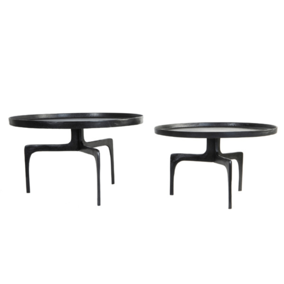 Pano salontafel metaal donkerbrons | set van 2