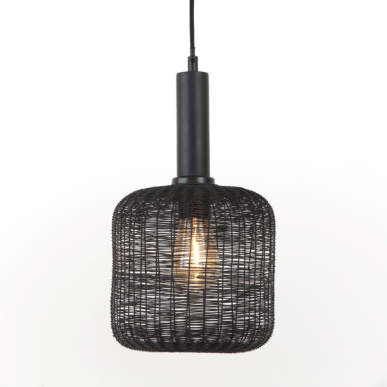 Lekang hanglamp Ø22x40 cm mat zwart van het woonmerk Light&Living