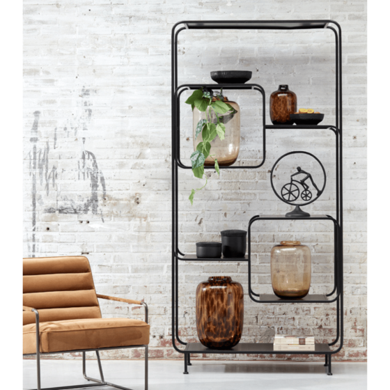 Winston kast open 100x37x206 cm mat zwart van het woonmerk Light&Living