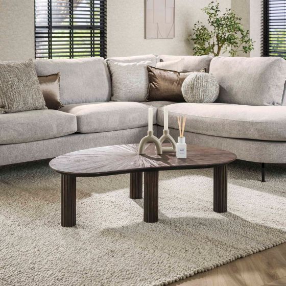 Osborn salontafel 110 cm niervormig Maya teak - bruin