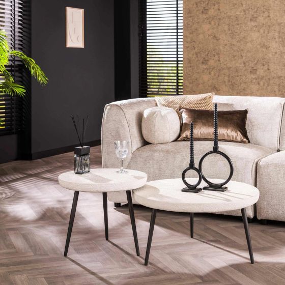Shana salontafel set van 2 rond - marmer composiet