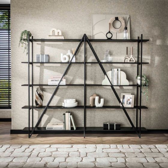 Kingsley stellingkast 220 cm XL 5 laags - grijs