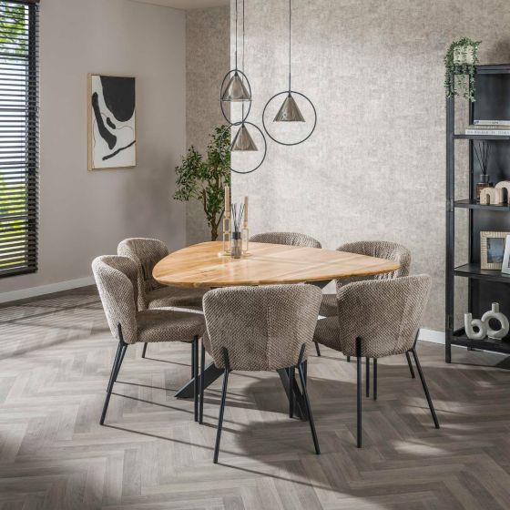 Ortiz eettafel driehoek - massief acacia naturel