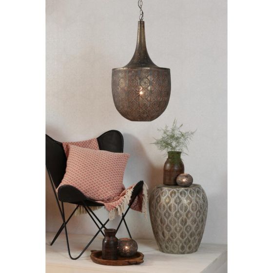 Tanya hanglamp Ø41x74 cm - bruin/goud