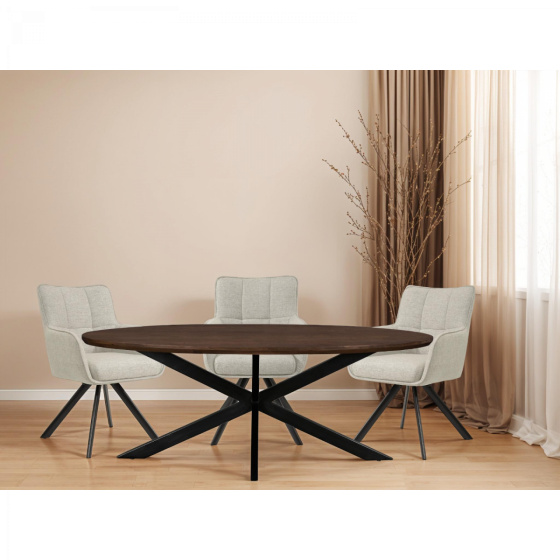 Jesper ovale eettafel - 210 cm - mangohout