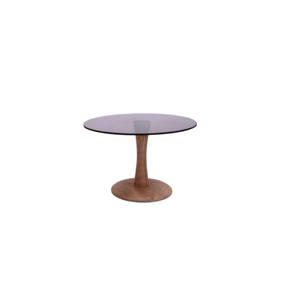 Faye bijzettafel ø60 cm hout/glas - almond