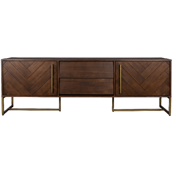 Class dressoir laag MDF 45x180x60 cm bruin/goud van het woonmerk Dutchbone