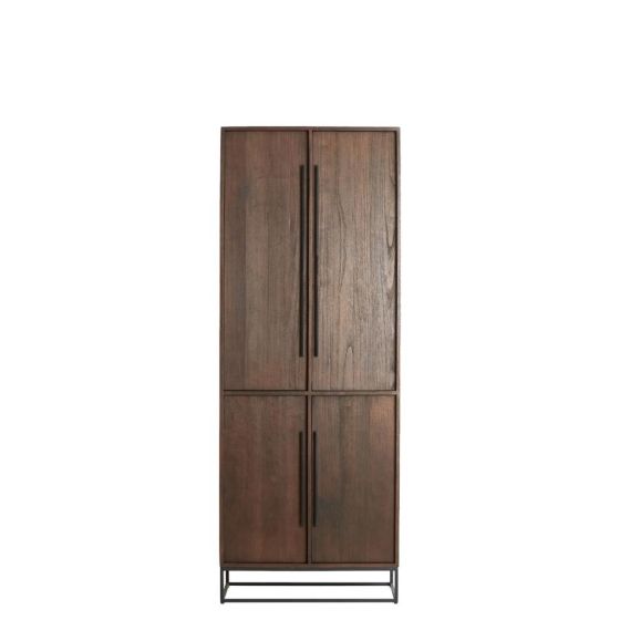 Lilian wandkast 75x40x200 cm - donkerbruin