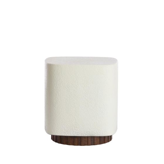 Seddon bijzettafel 37x34x40 cm - crème+hout bruin