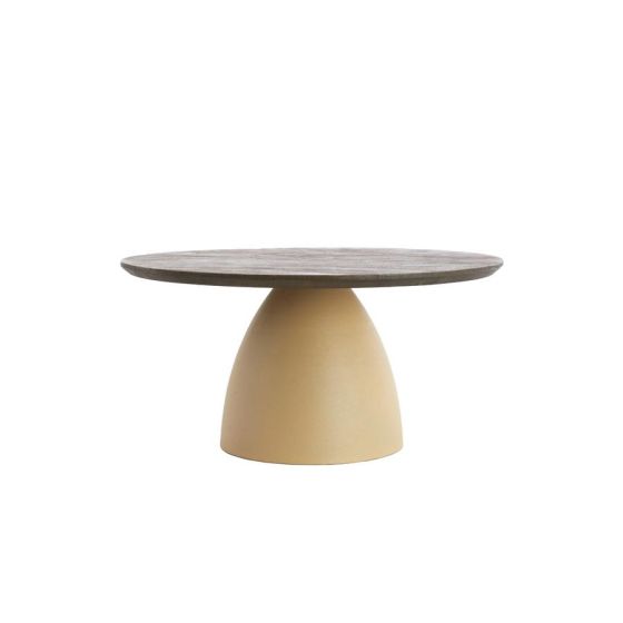 Ocana salontafel ø80x40 cm hout olie - bruin+mat beige
