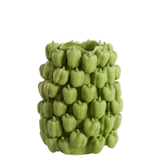 Bellpepper vaas 35x33x47 cm - keramiek mat groen