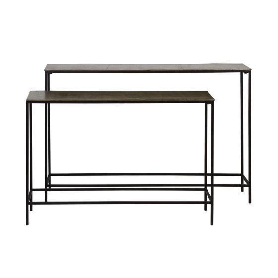 Hartsville sidetable set van 2 - donkerbruin/brons