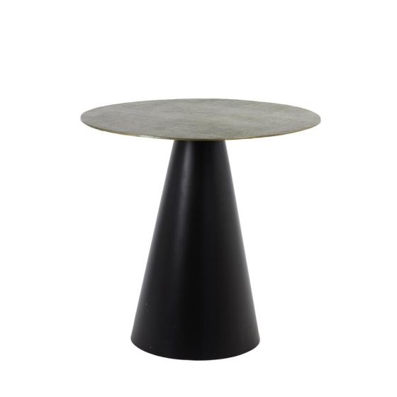 Popeto ronde bijzettafel Ø80 cm - antiek brons/zwart