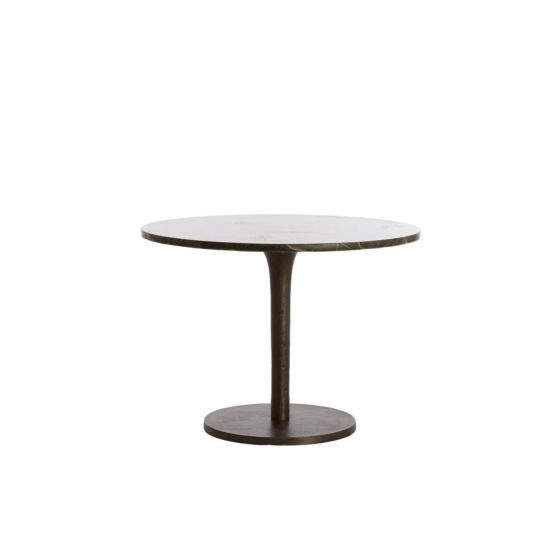 Pazo bijzettafel Ø61x41 cm - donkerbruin marmer