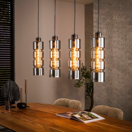 Duncan hanglamp 4L cylinder glas - artic zwart