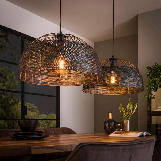Alfie hanglamp 2L armor ø60 - zwart bruin