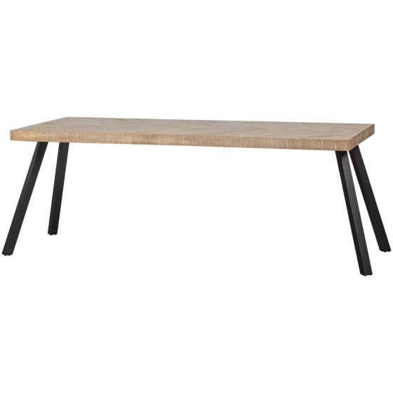 Combi-Tablo mango visgraat 200x90 cm + 2-standen poot vierkant