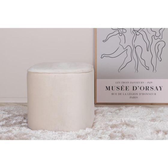 Arlo poef - velvet - beige