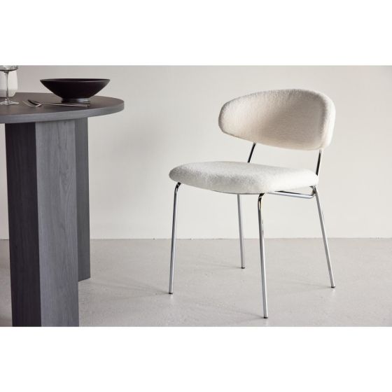 Novak eetkamerstoel - boucle - wit