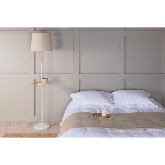 Elara vloerlamp - hout - wit