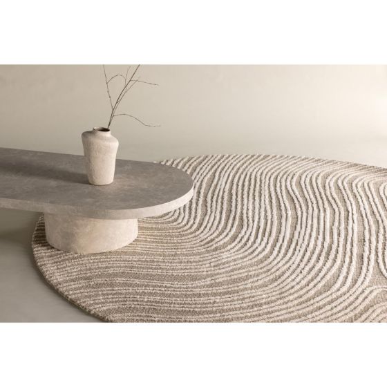 Alba ronde vloerkleed - ø200 cm - beige