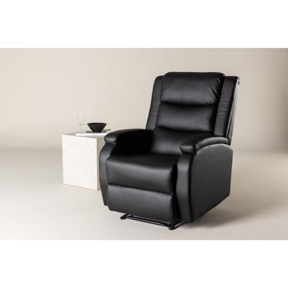 Pino verstelbare fauteuil - lederlook - zwart