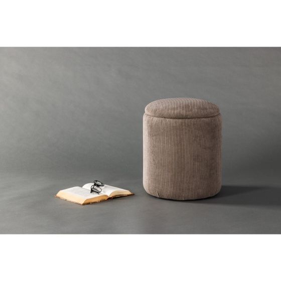 Zara poef - rib - bruin