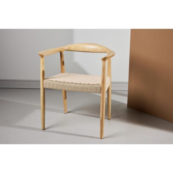 López eetkamerstoel - rubberhout en touw