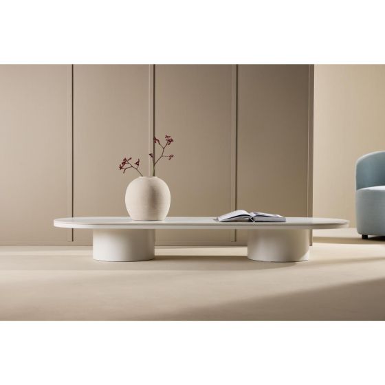 Antonio ovale salontafel - 60 x 190 cm - beige - OUTLET A