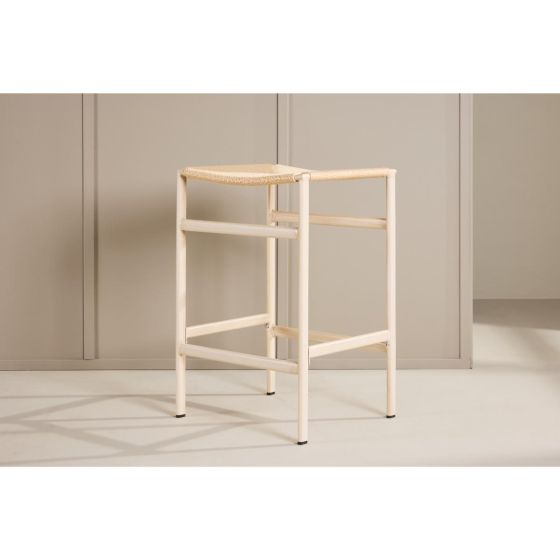 Polsty barkruk 63 cm - rattan - beige