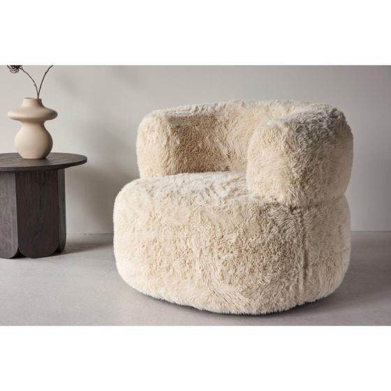 Sofia fauteuil - fake fur - off white