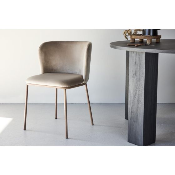 Lorenzo eetkamerstoel - velvet - beige