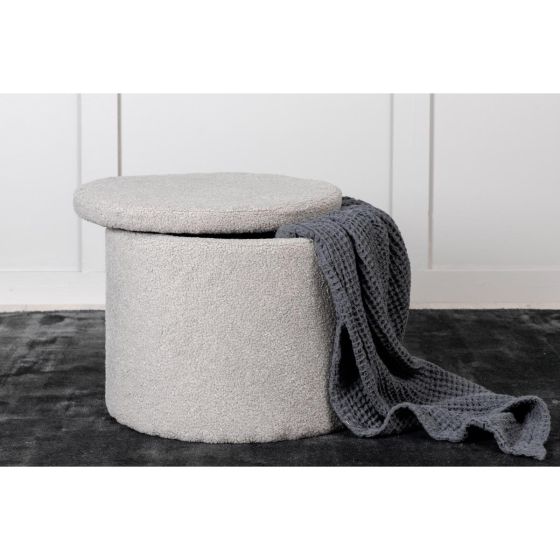 Blaze poef - teddy - grijs