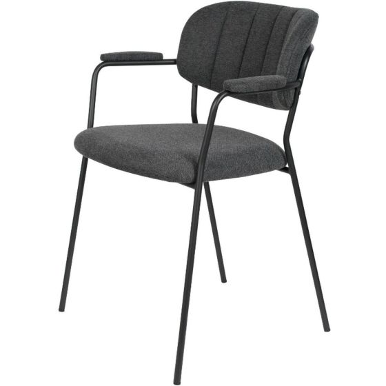 Viken armstoel stof - zwart onderstel