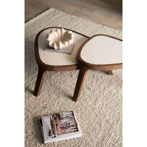 Fred salontafel organisch groot - naturel/marmer